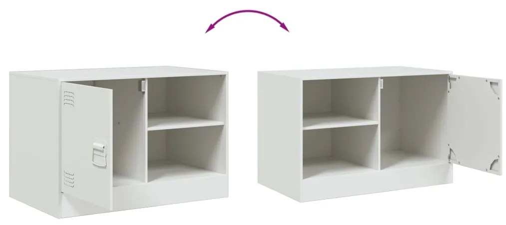 Móveis de TV 2 pcs 67x39x44 cm aço branco