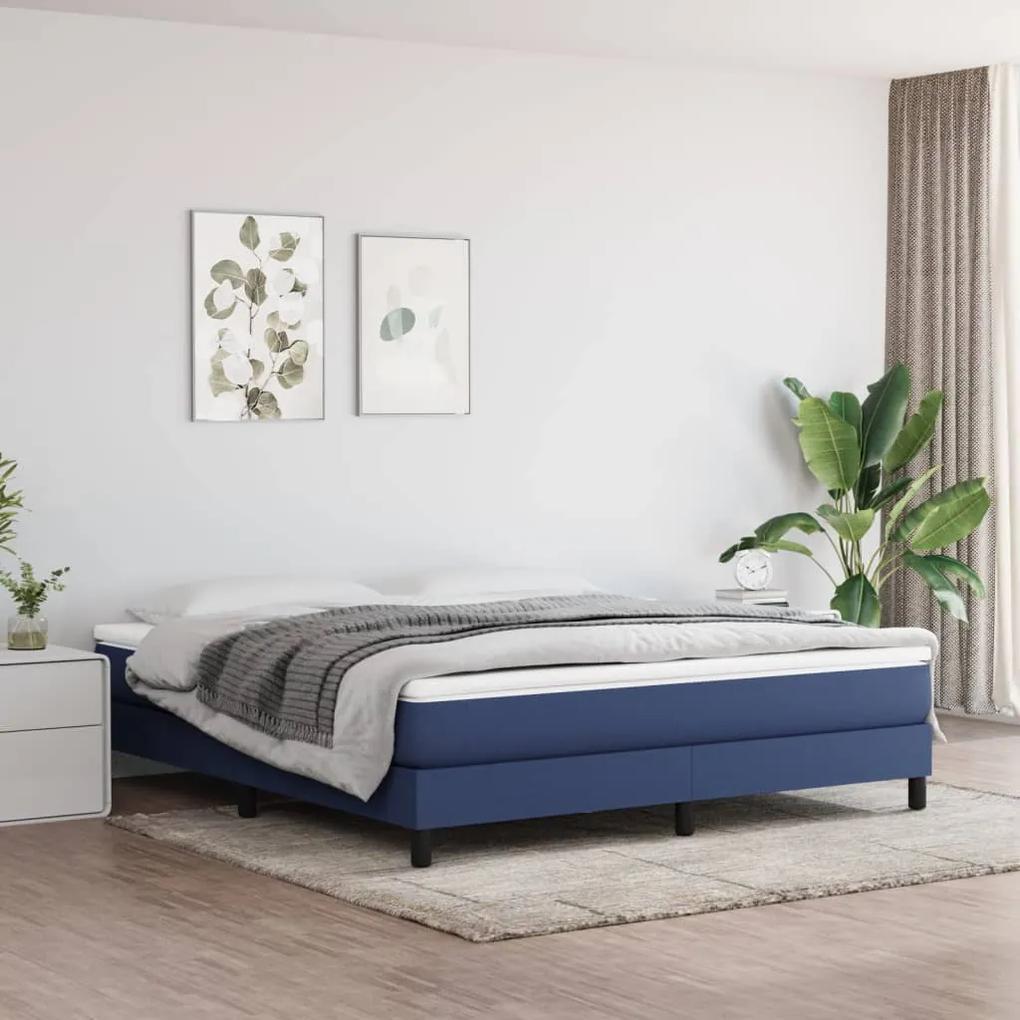 Estrutura de cama com molas 180x200 cm tecido azul