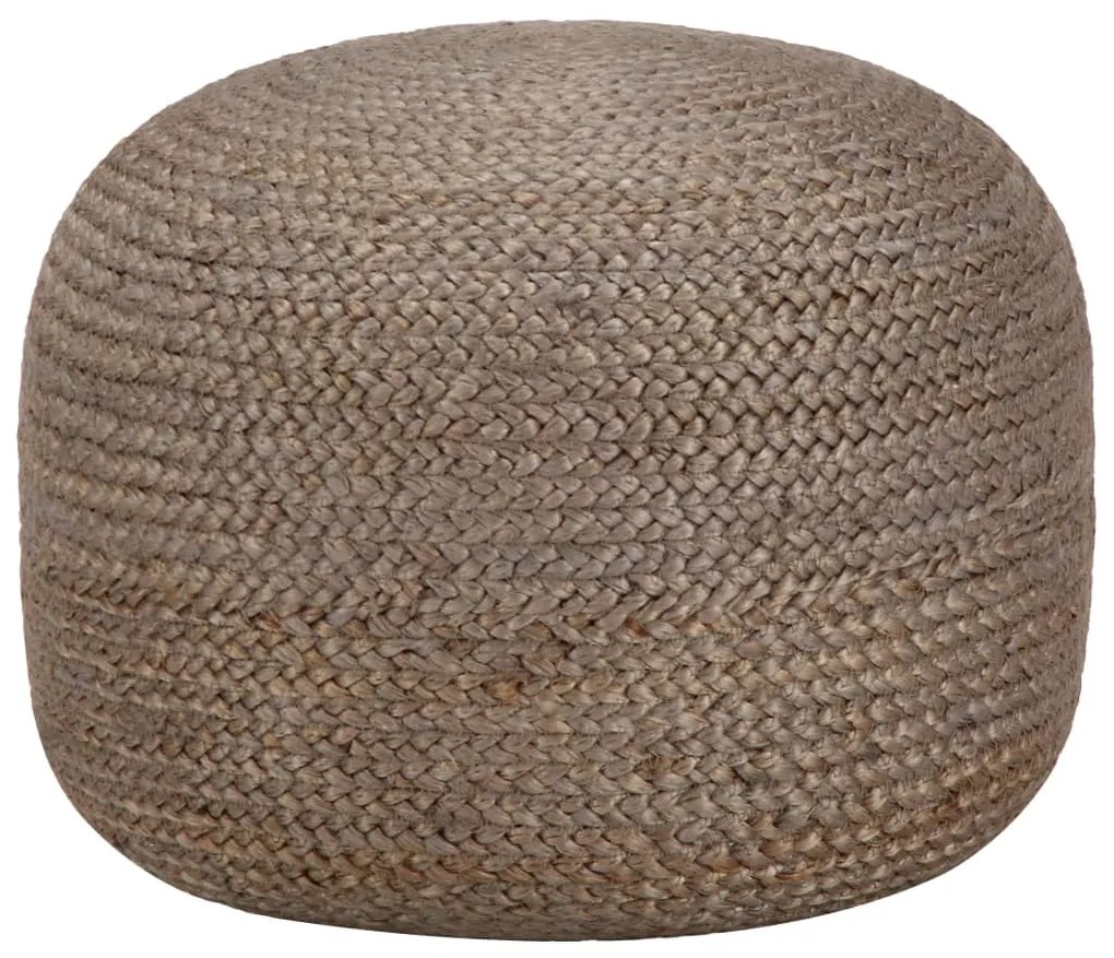 Pufe Artesanal 45x30 cm Juta Cinzento-claro