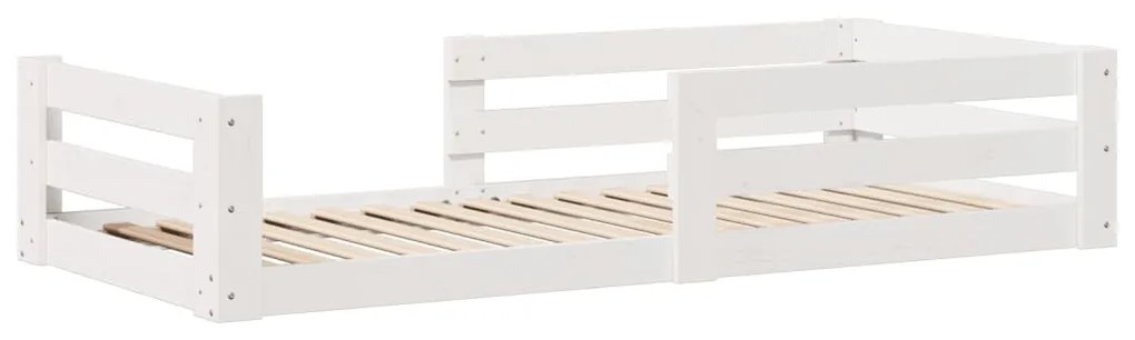 Estrutura de cama sem colchão 80x200 cm pinho maciço branco