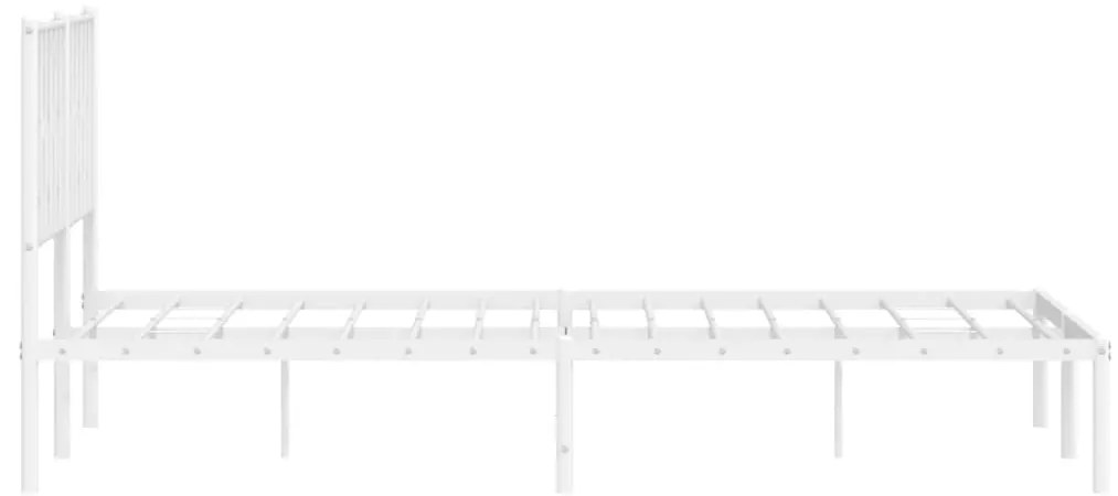 Estrutura de cama com cabeceira 160x200 cm metal branco