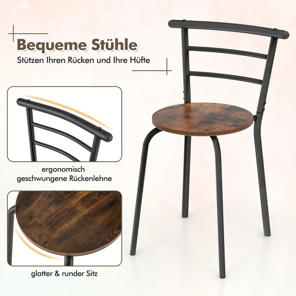 Conjunto moderno de 3 peças de mesa e cadeiras de jantar para cozinha/sala de jantar