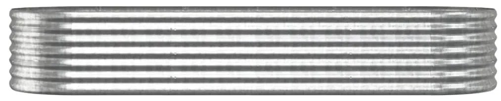 Canteiro elevado jardim 224x80x36cm aço revestido a pó prateado