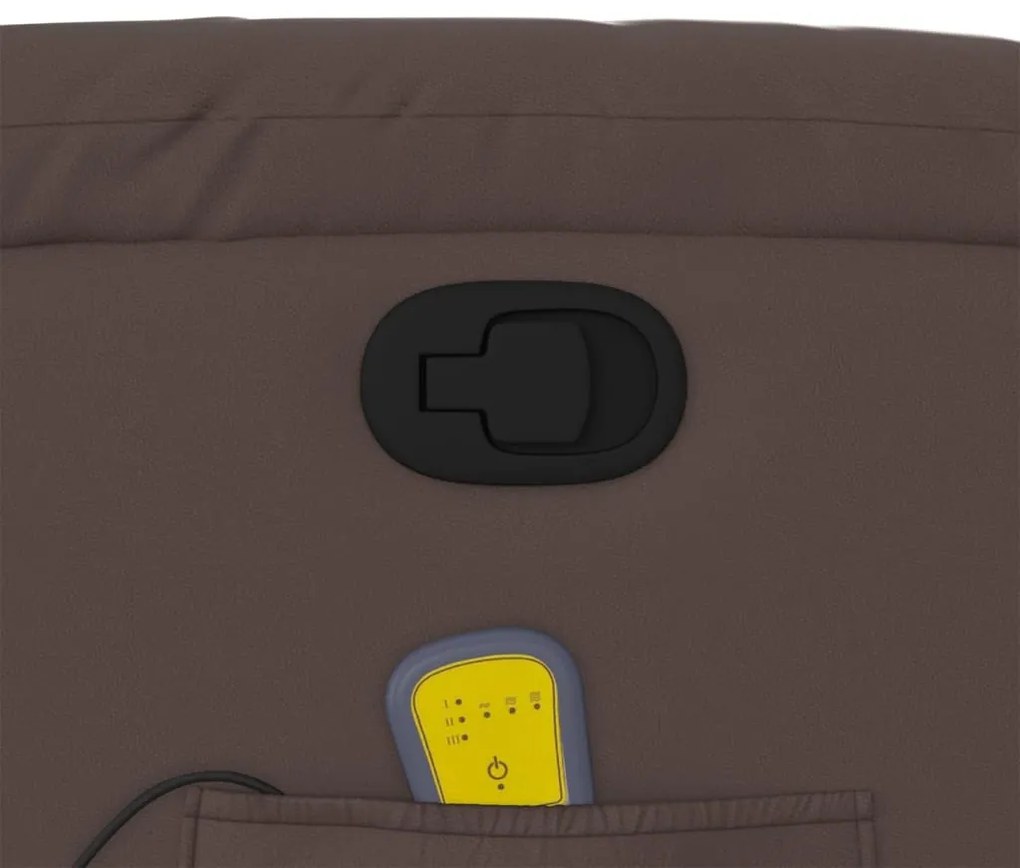 Poltrona de massagens reclinável couro artificial castanho