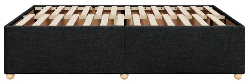 Estrutura de cama sem colchão 160x200 cm tecido preto