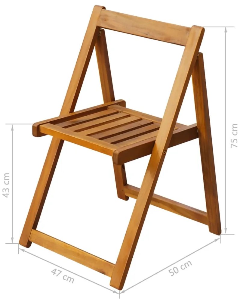 Conjunto de jantar dobrável p/ exterior 5 pcs acácia maciça