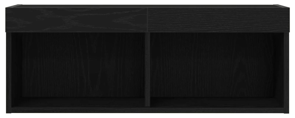 Armário de TV vidaXL com luzes LED Carvalho Preto 80x30x30 cm