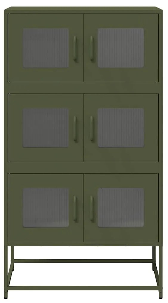 Aparador alto 68x39x123 cm aço verde azeitona