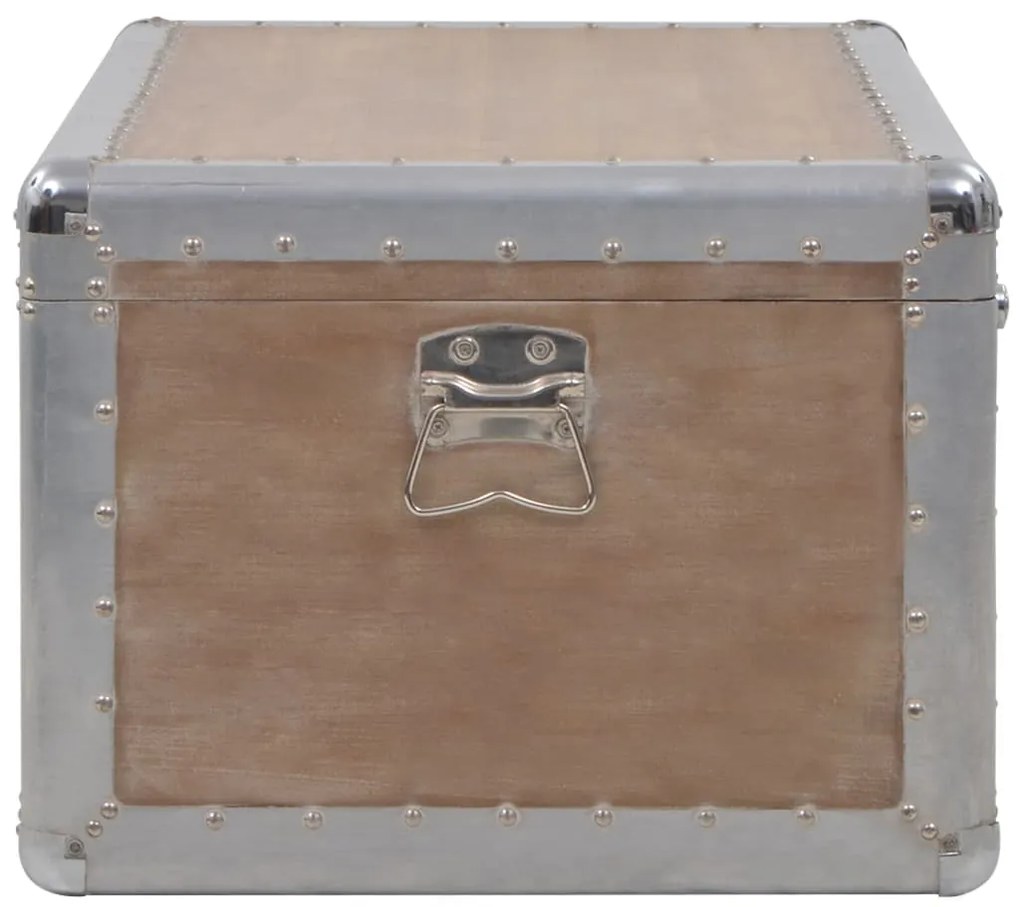 Caixa de arrumação madeira de abeto maciça 91x52x40 cm castanho
