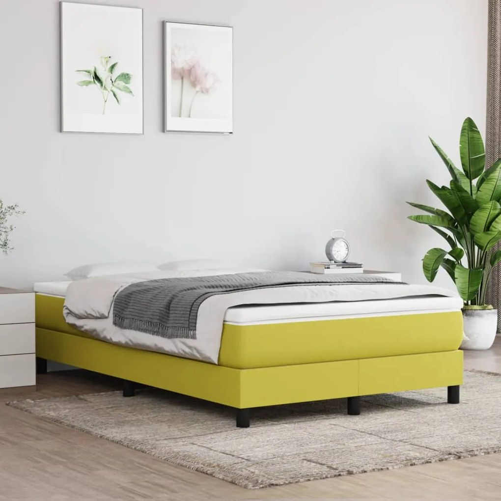 vidaXL Estrutura de cama sem colchão 120x200 cm tecido verde