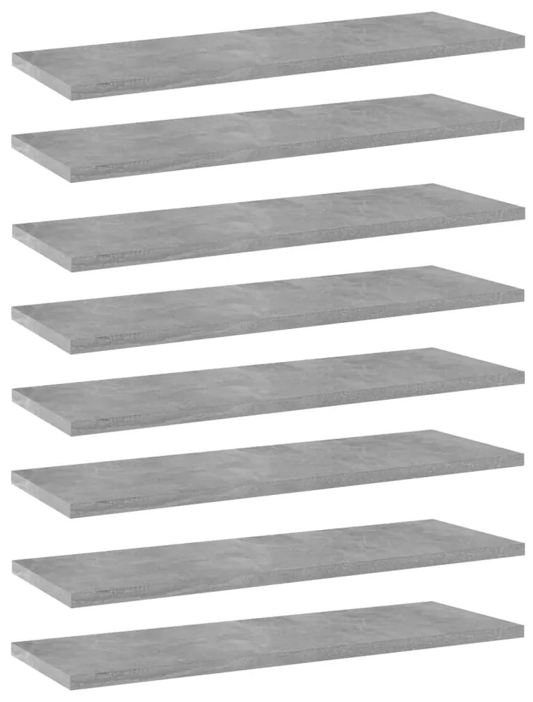 vidaXL Prateleiras para estante 8 pcs 60x20x1,5cm contraplacado cinza