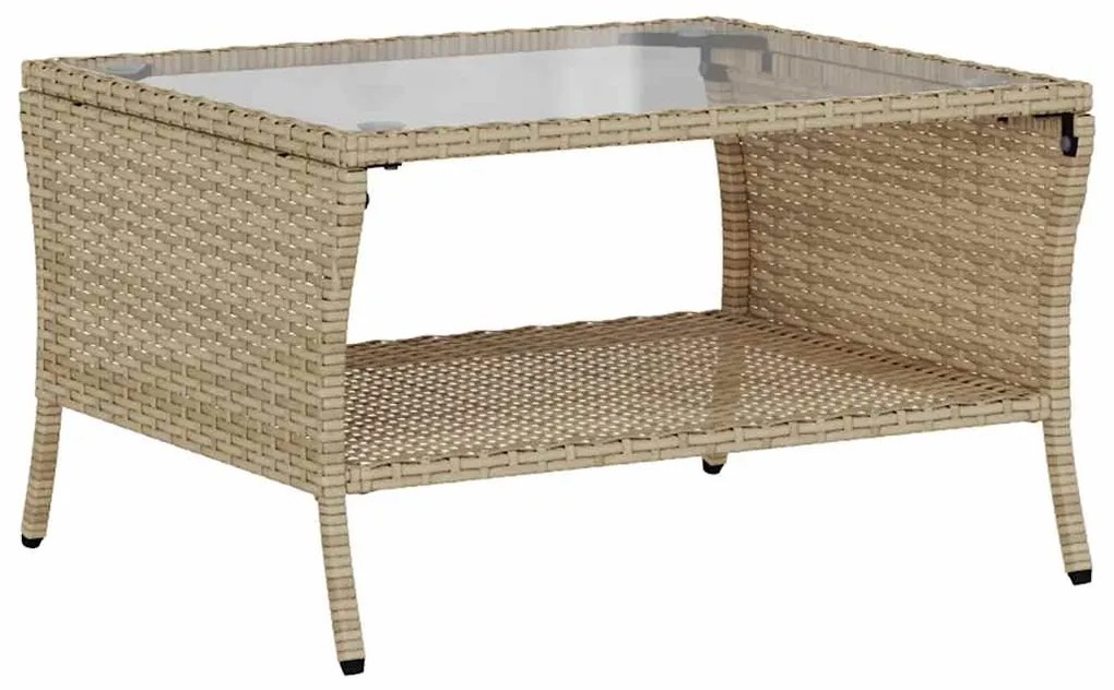 6 pcs conjunto de sofás p/ jardim com almofadões vime PE bege