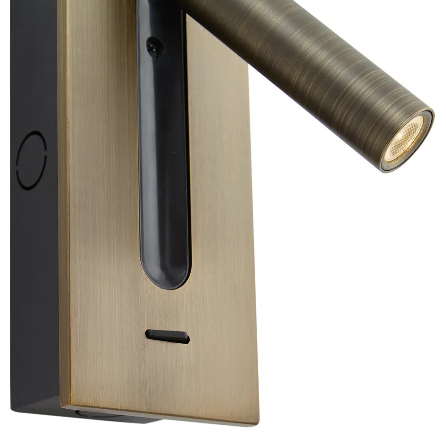 Candeeiro de Parede Moderno Bronze Escuro Incl. LED - Plaza Moderno