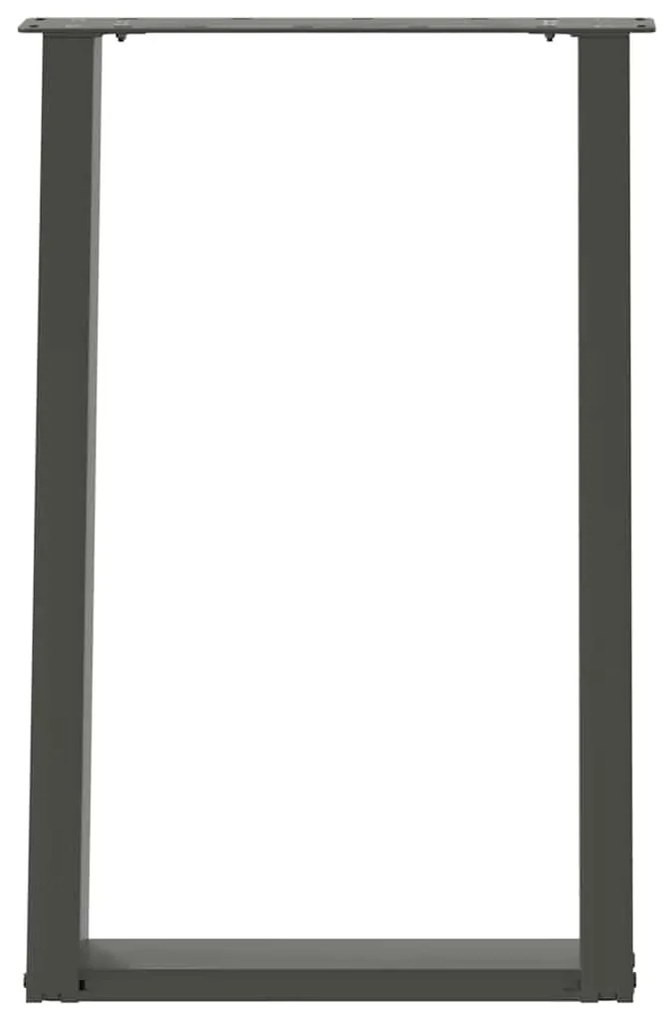 Pés para mesa de jantar em formato de U, 2 peças, antracite, 50x(72-73