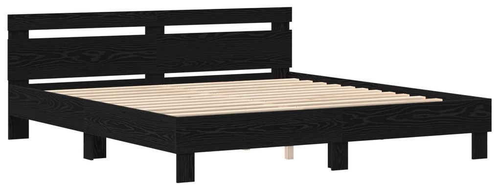 Estrado de Cama de Madeira Carvalho preto Madeira sólida
