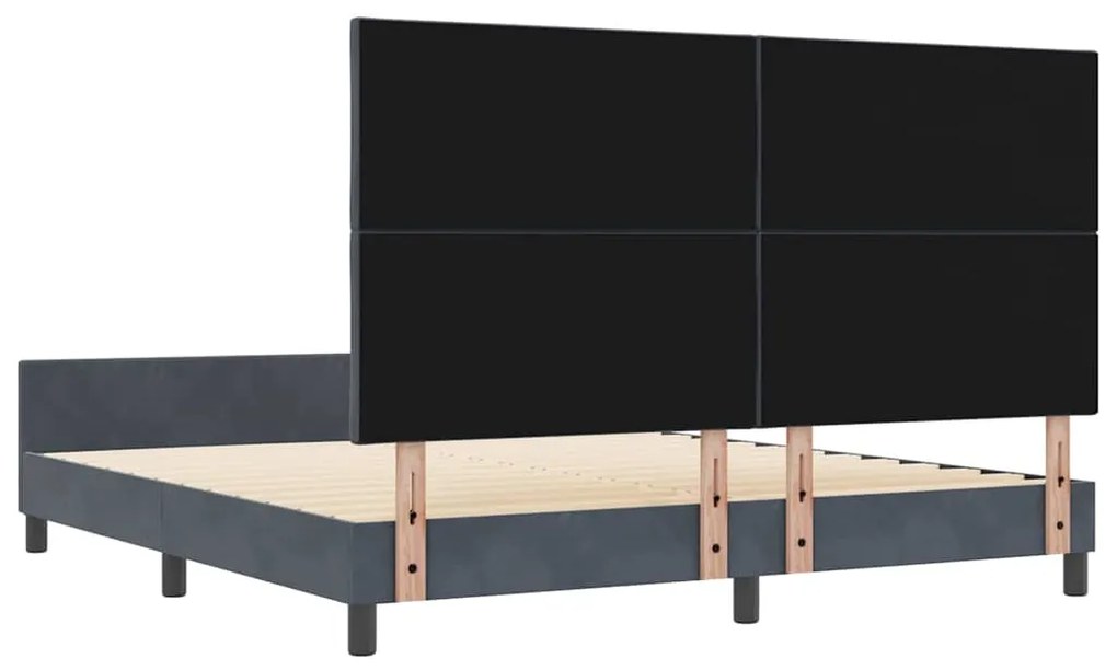 Estrutura de Cama vidaXL Cinza Escuro 180x200 cm Veludo