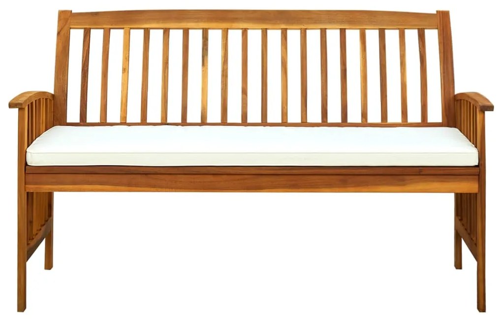 Banco de jardim c/ almofadão 147 cm madeira de acácia maciça