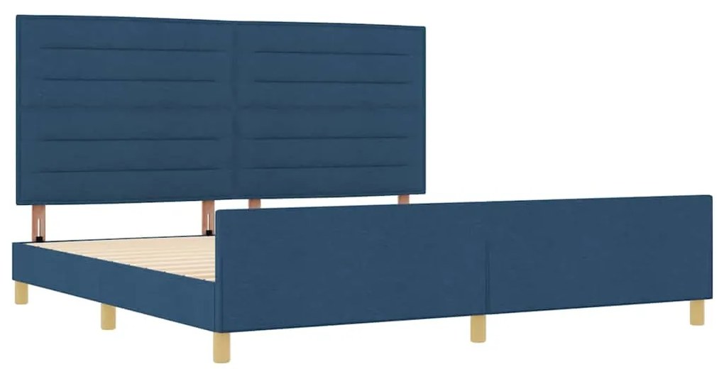 Cama vidaXL Azul 200x200 cm Tecido