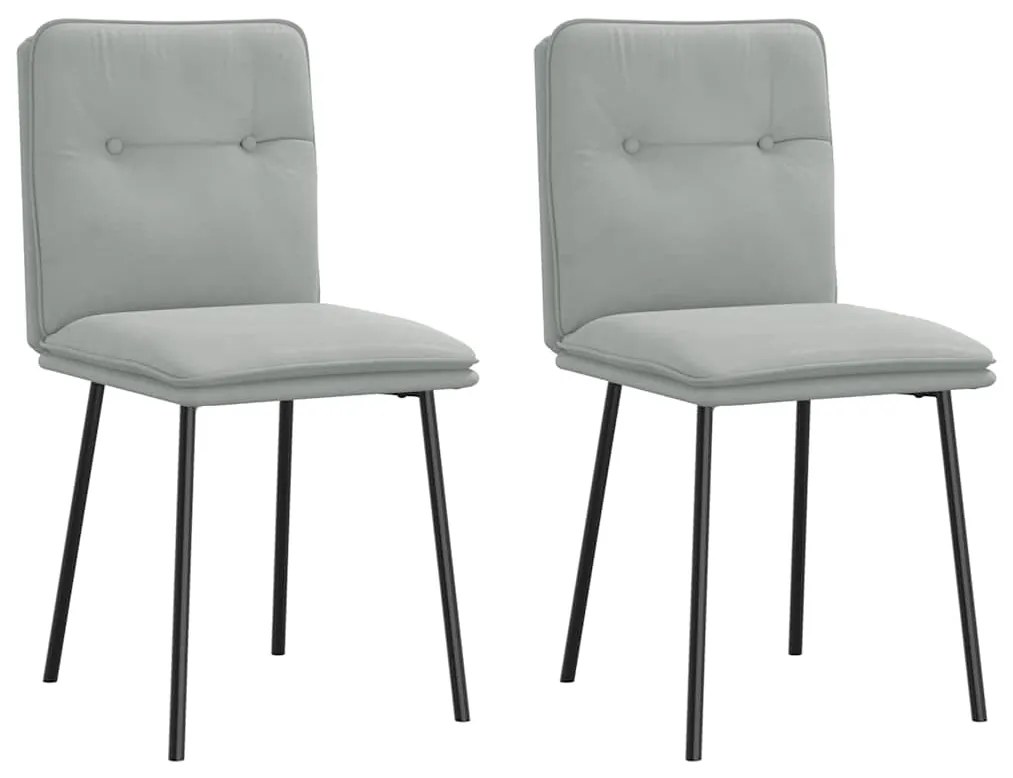 Cadeiras de jantar 2 pcs veludo cinzento-claro