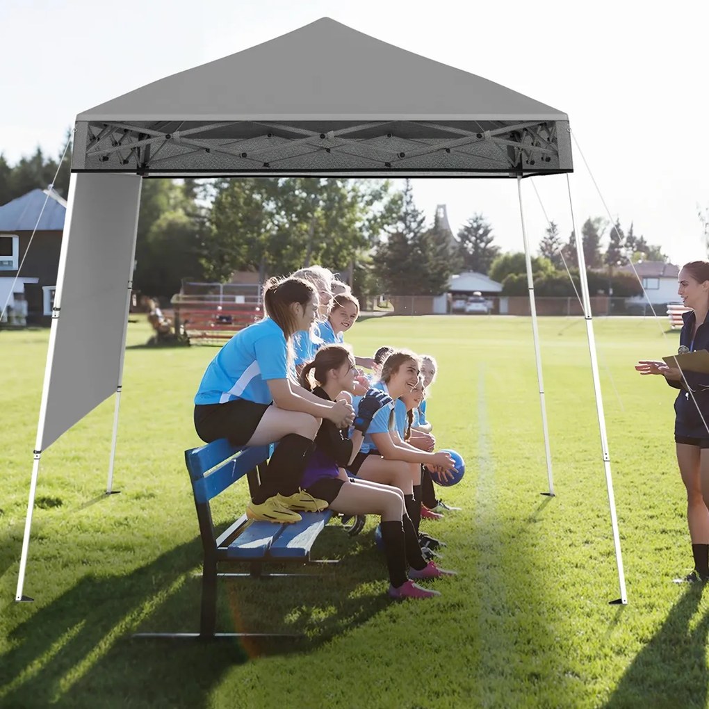 Tenda dobrável Pop UP 182 x 182 cm com 1 parede lateral Jardim, Feiras, Eventos com Saco Cinzenta