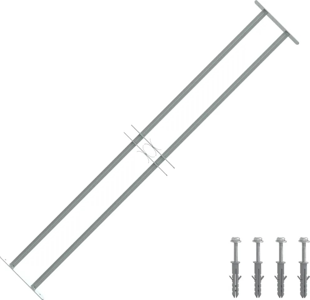 vidaXL Grelha segurança ajustável p/ janelas com 2 traves 1000-1500 mm