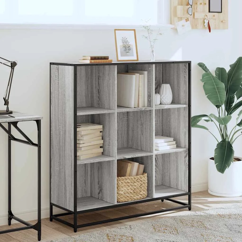 Estante 97,5x33x107,5 cm derivados madeira/metal cinza sonoma