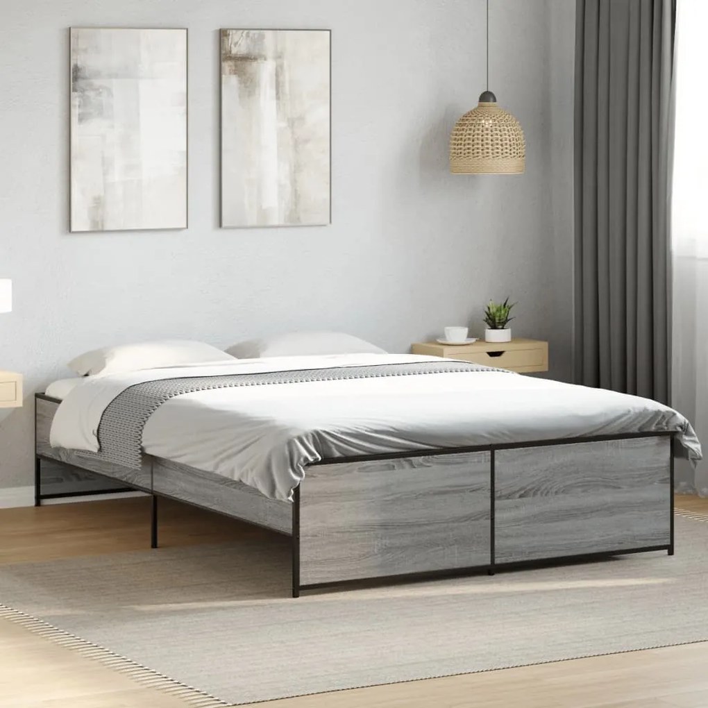 Estrutura de cama 120x190 cm derivados madeira/metal