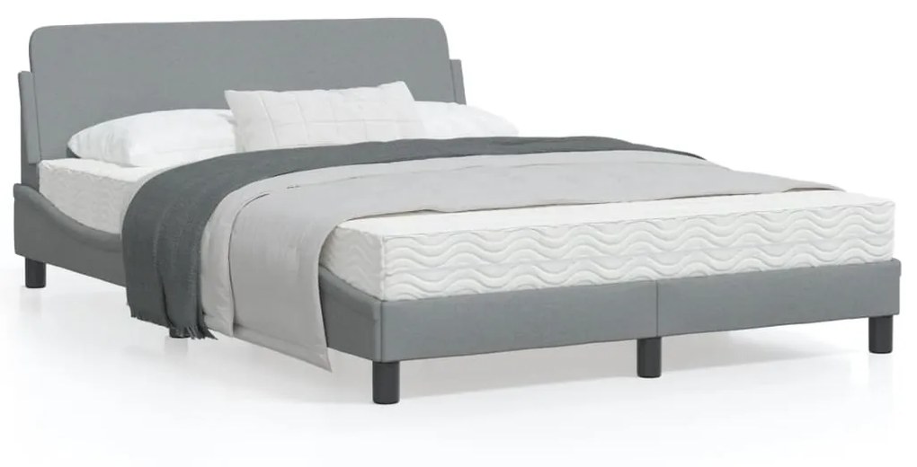 vidaXL Estrutura de cama sem colchão 140x200 cm tecido cinzento-claro