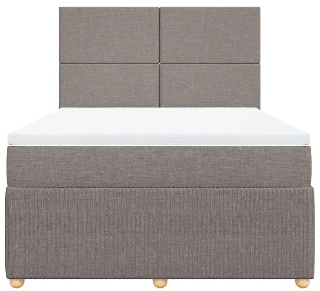 Cama com molas/colchão 140x200 cm tecido castanho-acinzentado