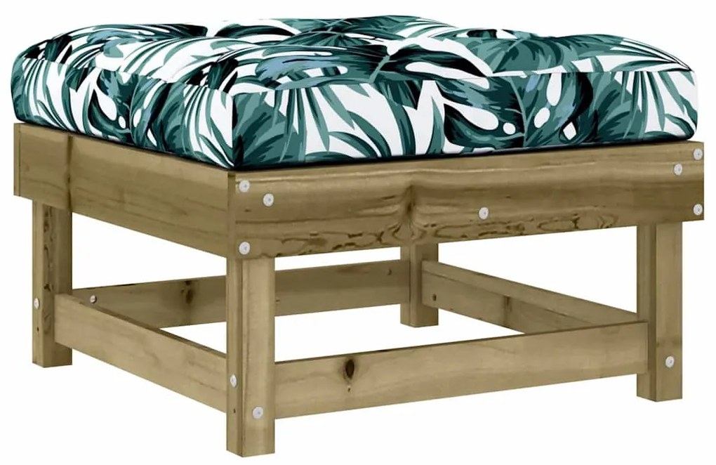 Apoios de pés p/ jardim c/ almofadões 2 pcs pinho impregnado