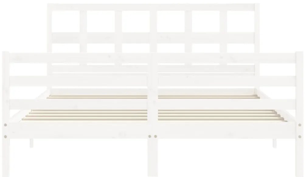 Estrutura de cama King Size com cabeceira madeira maciça branco