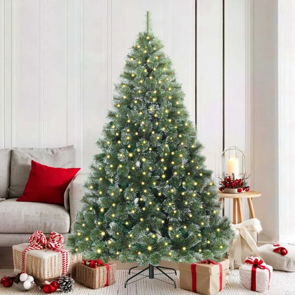 vidaXL Árvore de Natal Artificial com 300 LEDs Verde 180 cm PE e PVC