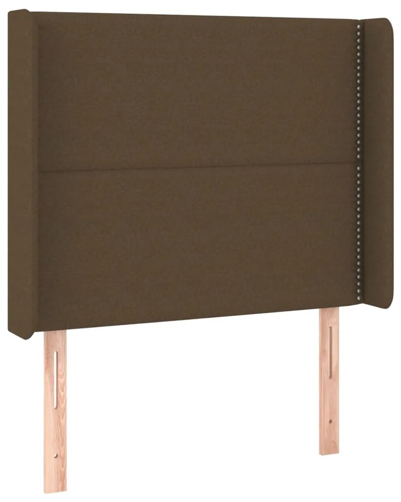 Cama box spring + colchão/LED 90x200cm tecido cinza-acastanhado