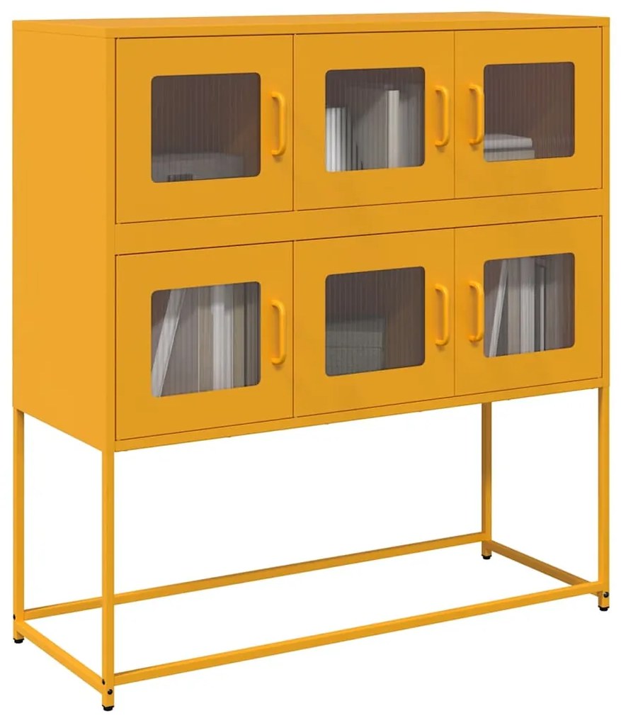Aparador 100,5x39x107 cm aço laminado a frio amarelo mostarda