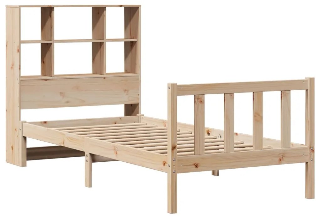 Cama com estante sem colchão 90x200 cm pinho maciço