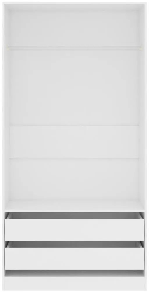 Roupeiro 100x50x200 cm derivados de madeira branco