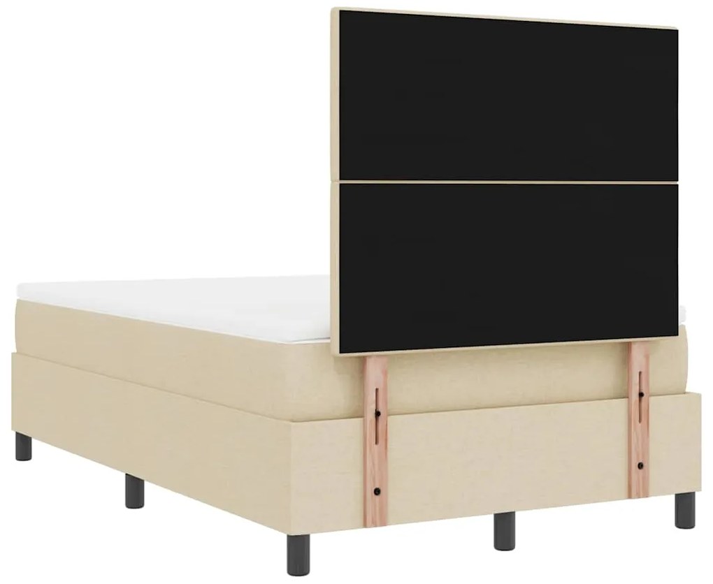 Cama com Estrado e Colchão LED Creme 120 x 200 cm