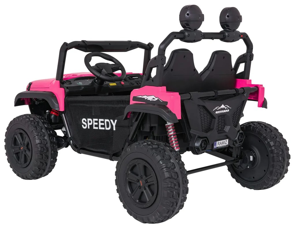 Jipe elétrico para Crianças 2 Lugares 24V 4x4 PASSION 4x4 Off-Road Rodas Espuma EVA, Assento couro ecológico Rosa