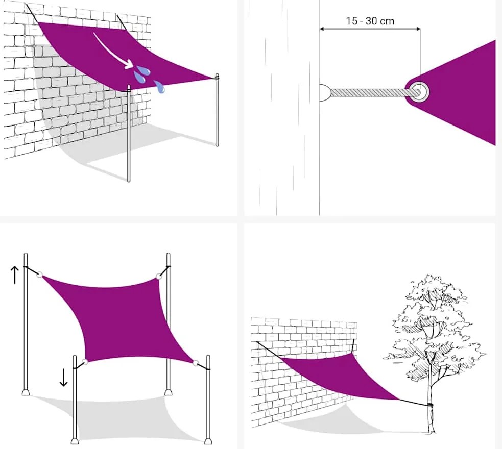 Para-sol estilo vela 160 g/m² 4/5x3 m PEAD cinzento-acastanhado
