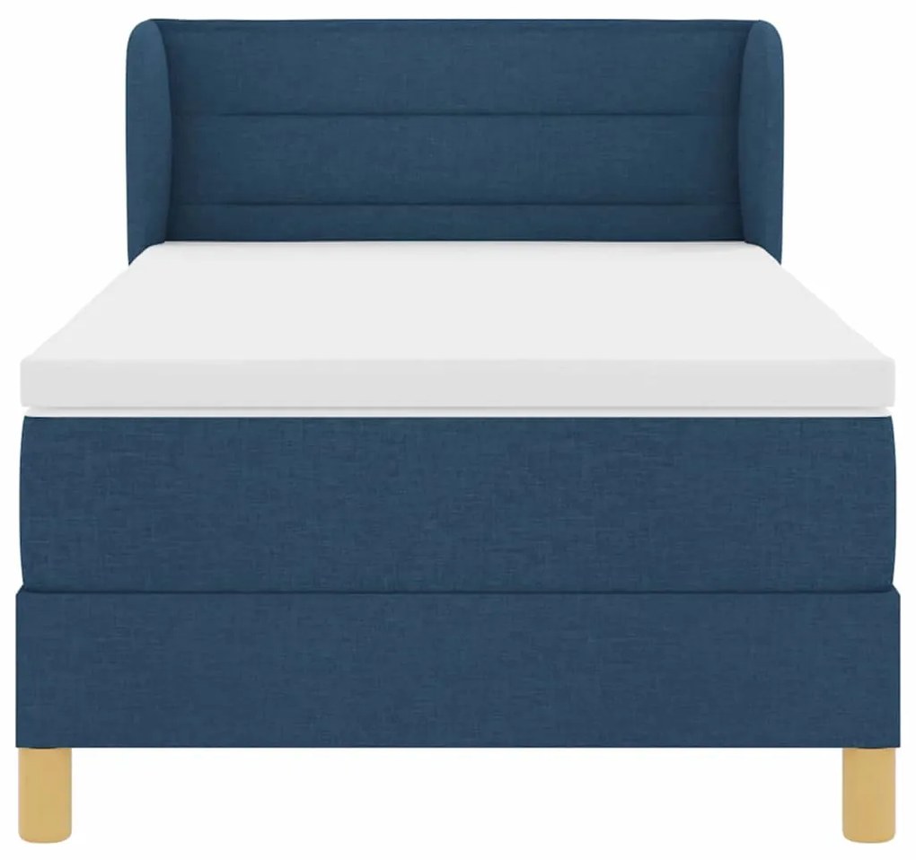 Cama Box Spring vidaXL com Colchão Azul 100x200 cm Tecido