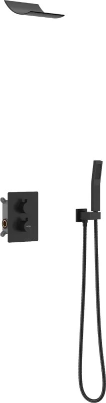 Mexen Salto conjunto de duche embutido, preto - 7604-02-70