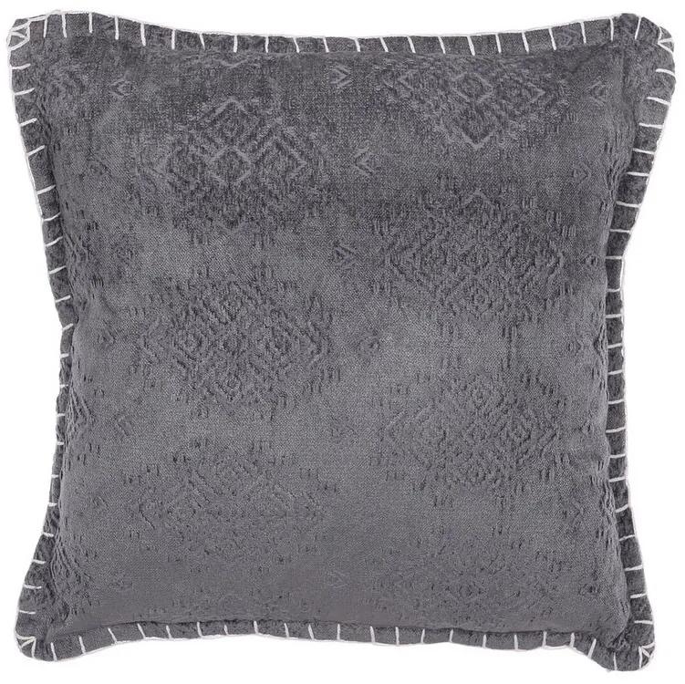 Almofada decorativa algodão e viscose cinzenta com relevo 45 x 45 cm MELUR Beliani