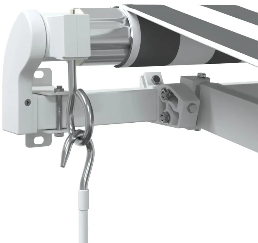 Toldo retrátil manual 450x300 cm antracite e branco