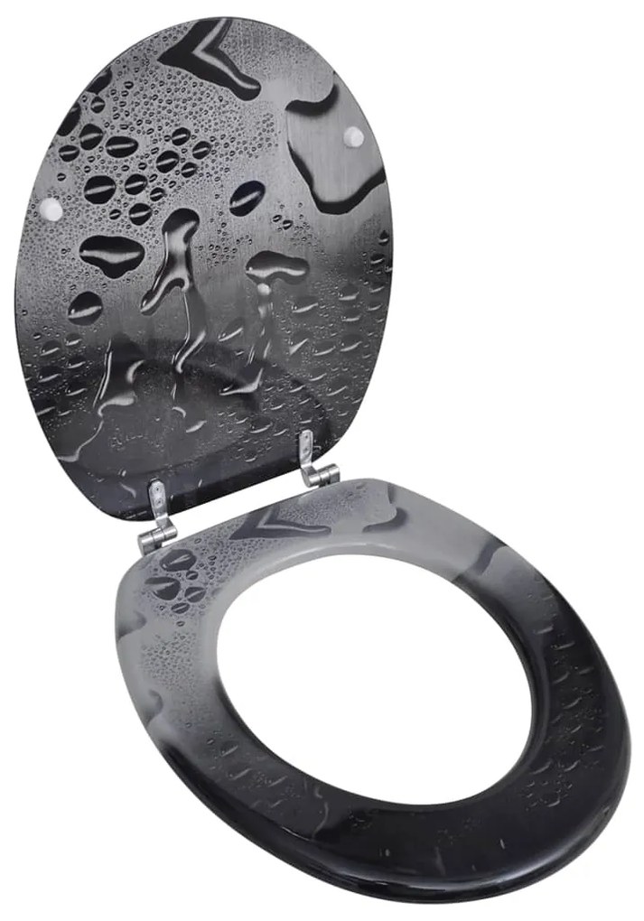 141482 vidaXL Tampa de sanita de MDF, design gota de água