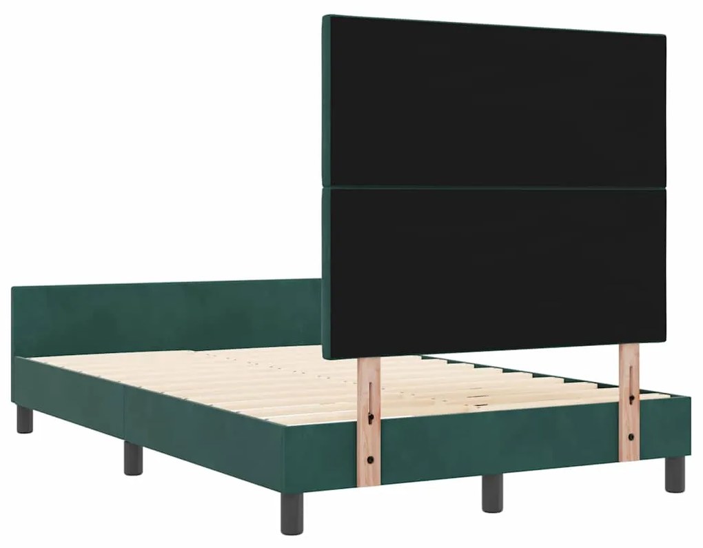 estrutura da cama vidaXL verde escuro 120x200 cm veludo
