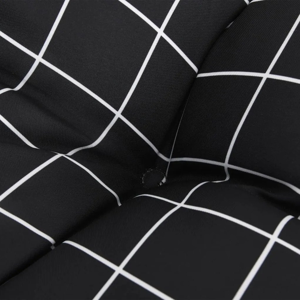 Almofadões p/ cadeira 4pcs 40x40x7cm tecido padrão xadrez preto