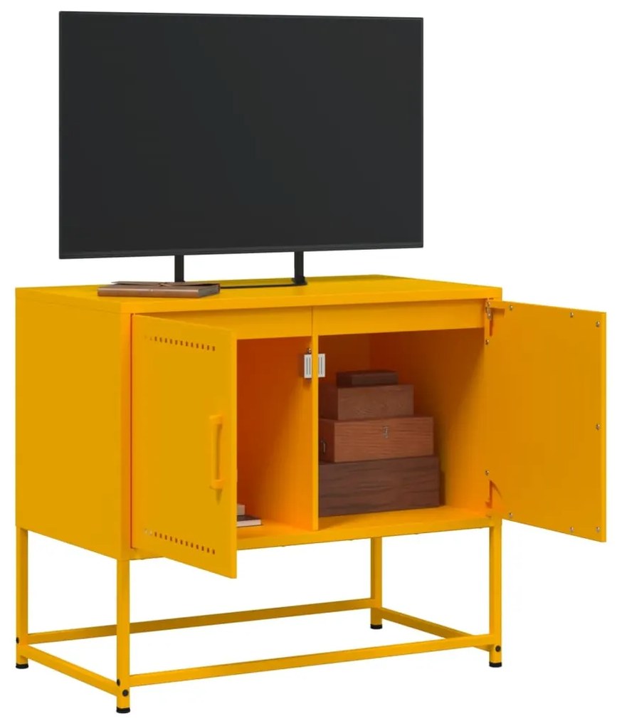 Móvel de TV 68,5x39x60,5 cm aço amarelo mostarda