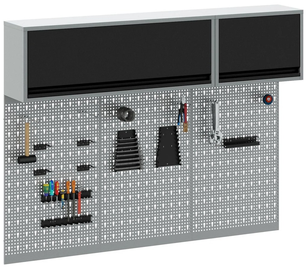 Conjunto de Armário e Painel de Ferramentas vidaXL com 5 Peças Montado