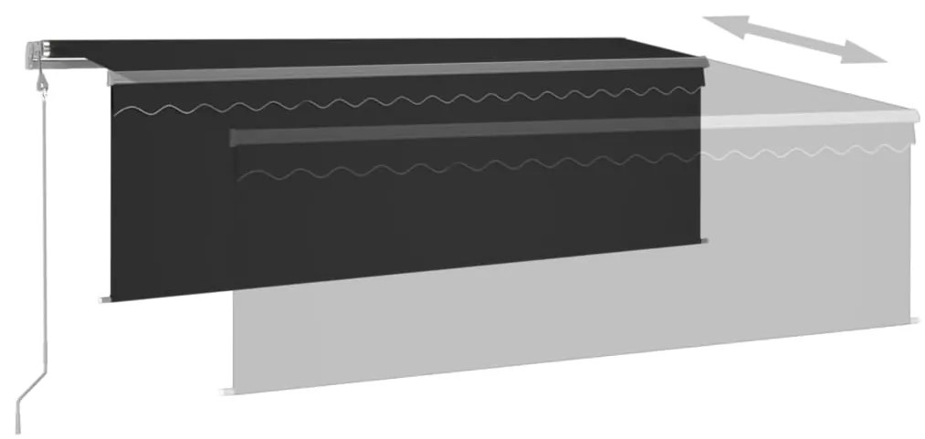 Toldo retrátil automático com estore 4,5x3 m antracite
