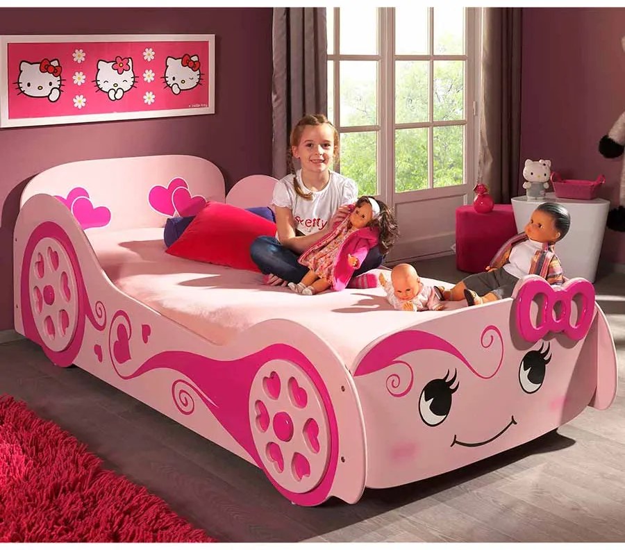 Cama de Criança Carro LOVE CAR ROSA